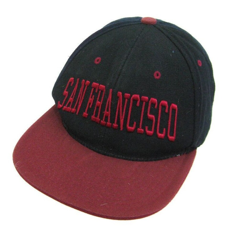 SAN FRANCISCO Men's Black & Burgundy Baseball Cap Hat Adult Snapback California